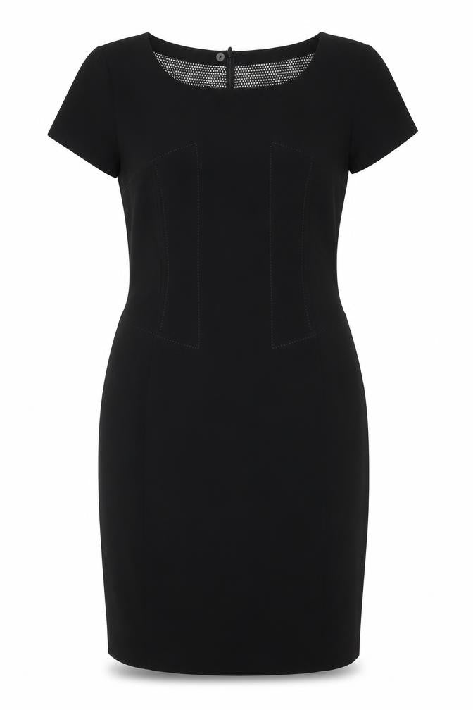 Marks and Spencer Womens Black Polyester A-Line Size 10 Round Neck Zip