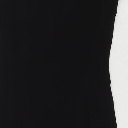 Marks and Spencer Womens Black Polyester A-Line Size 10 Round Neck Zip