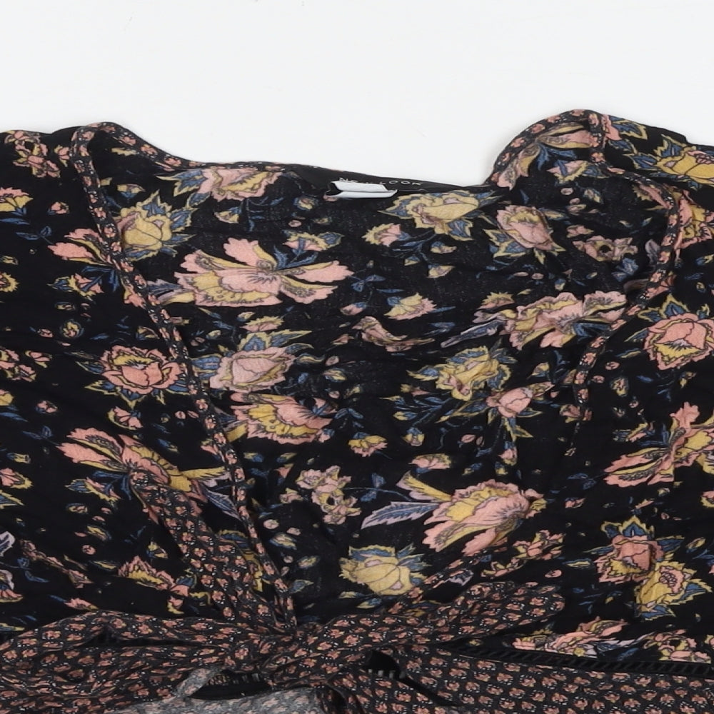 Womens UK Size 12 New Look Multicoloured Wrap T-Shirt