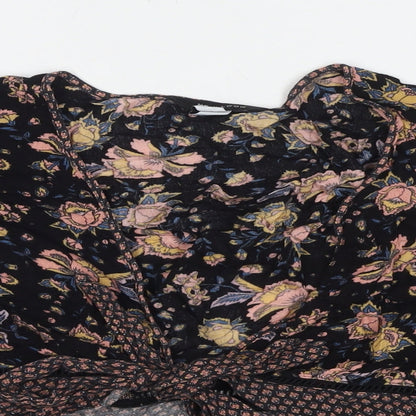 Womens UK Size 12 New Look Multicoloured Wrap T-Shirt