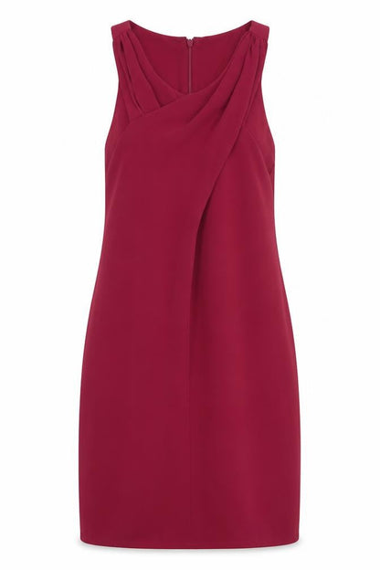 Mango Womens Red Polyester A-Line Size XS V-Neck Zip