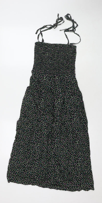 Marks and Spencer Womens Multicoloured Floral Cotton Maxi Size 8 Square Neck Pullover - Strapless