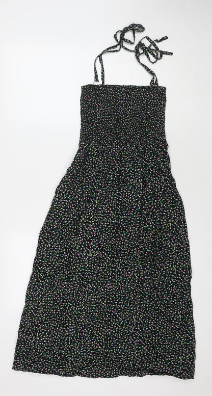 Marks and Spencer Womens Multicoloured Floral Cotton Maxi Size 8 Square Neck Pullover - Strapless