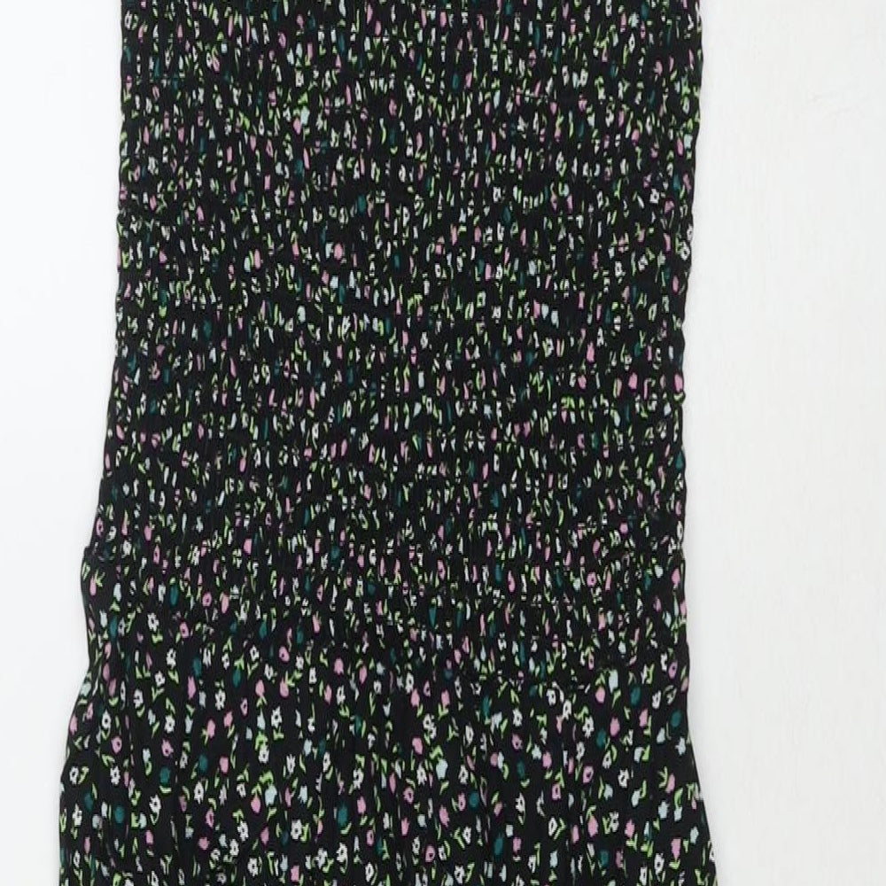 Marks and Spencer Womens Multicoloured Floral Cotton Maxi Size 8 Square Neck Pullover - Strapless