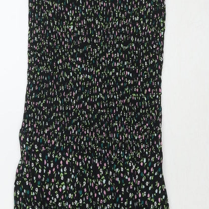 Marks and Spencer Womens Multicoloured Floral Cotton Maxi Size 8 Square Neck Pullover - Strapless