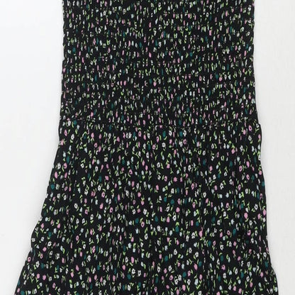 Marks and Spencer Womens Multicoloured Floral Cotton Maxi Size 8 Square Neck Pullover - Strapless