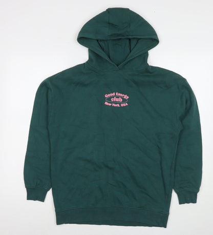 Oh Me Oh My Womens Green Cotton Pullover Hoodie Size 6 Pullover - Good Energy Club