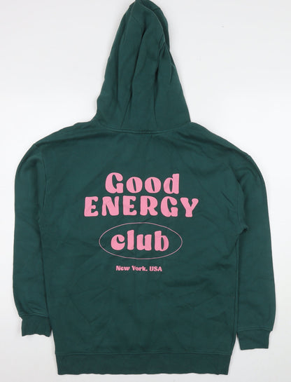 Oh Me Oh My Womens Green Cotton Pullover Hoodie Size 6 Pullover - Good Energy Club