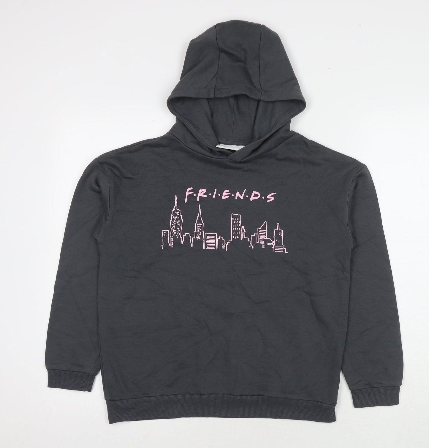 Friends Girls Grey Cotton Pullover Hoodie Size 11-12 Years Pullover - Logo