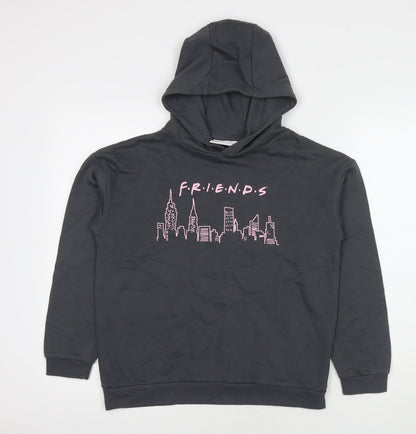 Friends Girls Grey Cotton Pullover Hoodie Size 11-12 Years Pullover - Logo