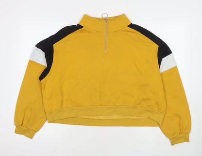 Womens UK Size XL Divided by H&M Yellow Pullover Sweatshirt