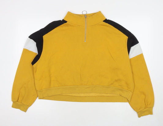Womens UK Size XL Divided by H&M Yellow Pullover Sweatshirt