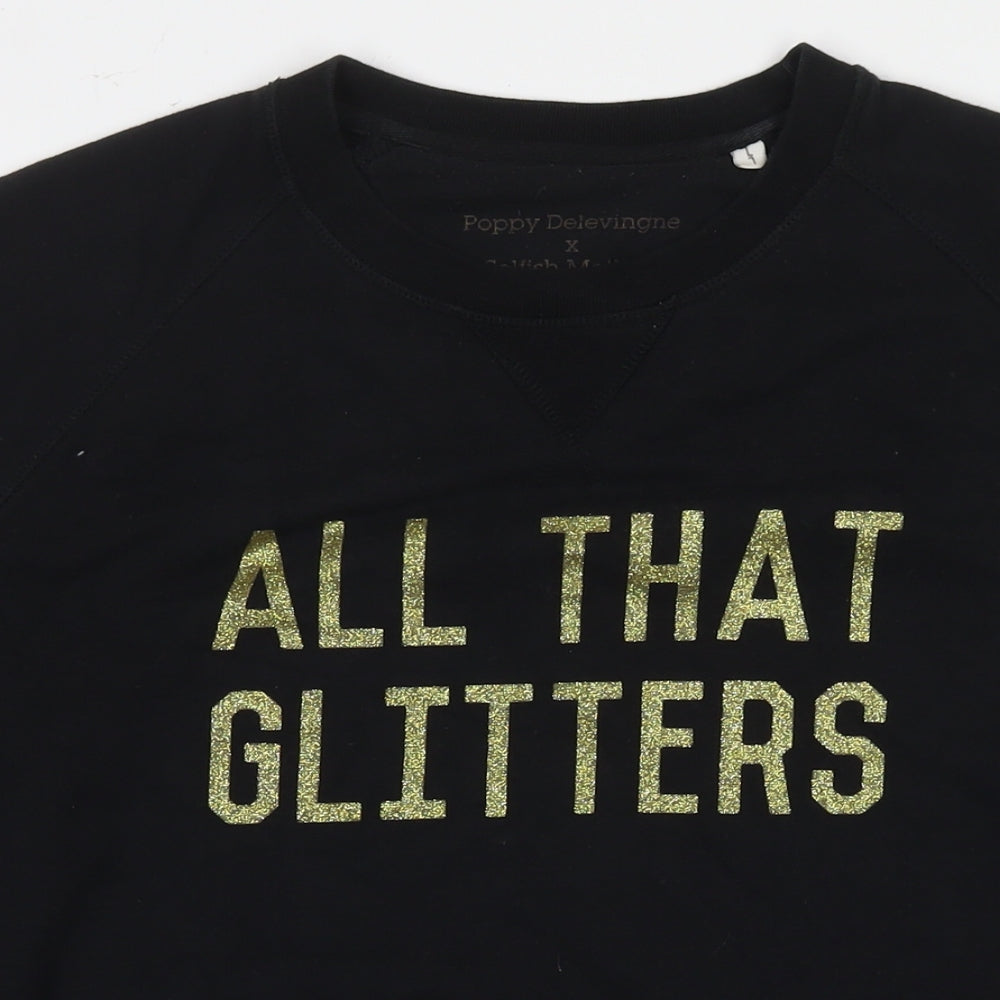 Stanley Stella Womens Black Cotton Pullover Sweatshirt Size L Pullover - All that glitters