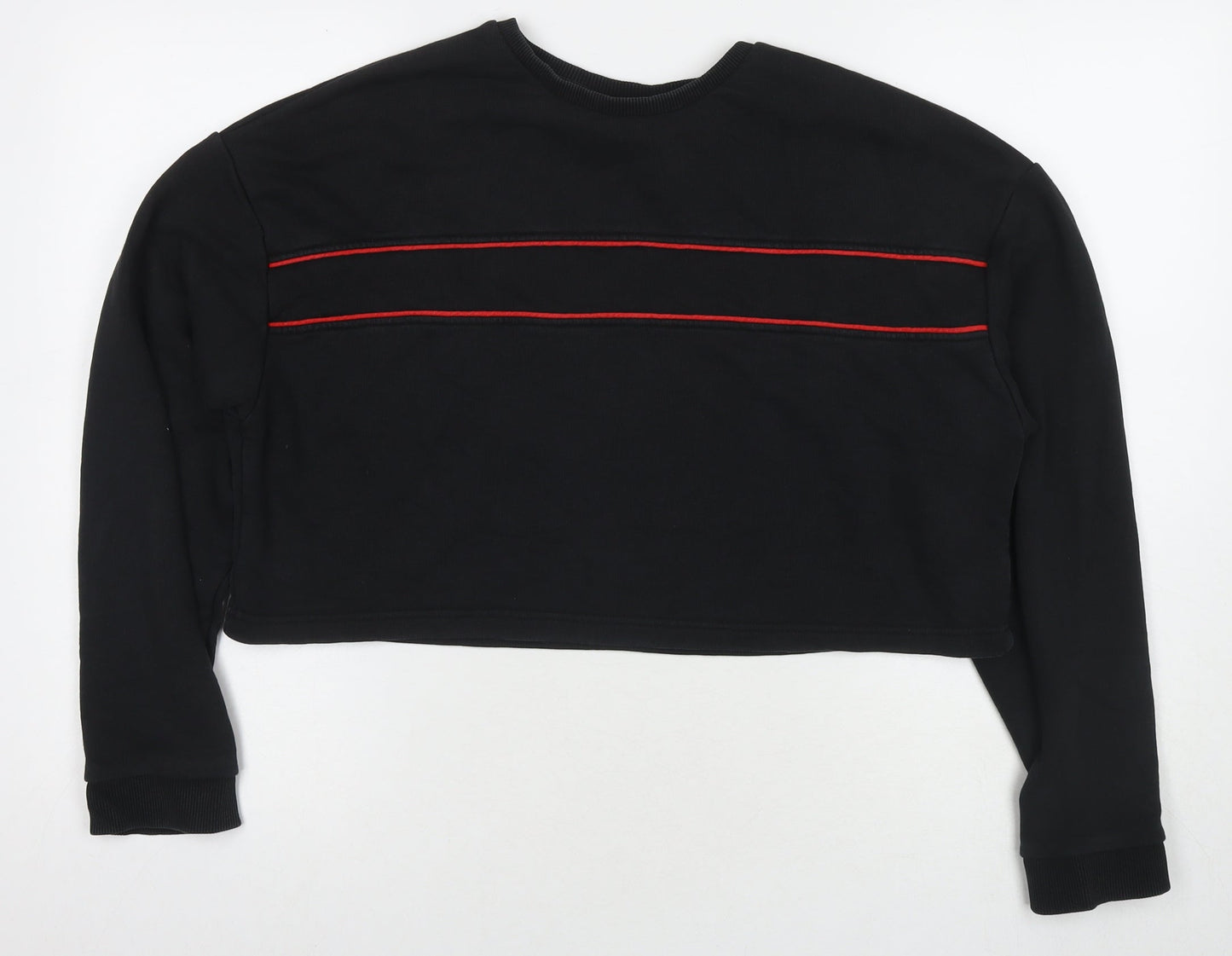 The Couture Club Womens Black Cotton Pullover Sweatshirt Size S Pullover - Cropped