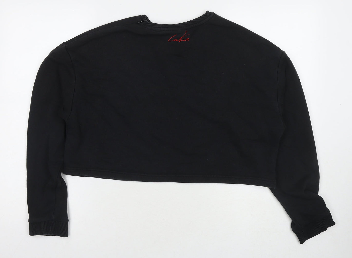 The Couture Club Womens Black Cotton Pullover Sweatshirt Size S Pullover - Cropped