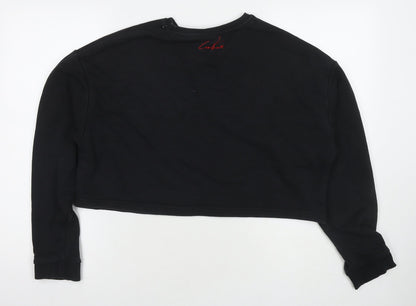 The Couture Club Womens Black Cotton Pullover Sweatshirt Size S Pullover - Cropped
