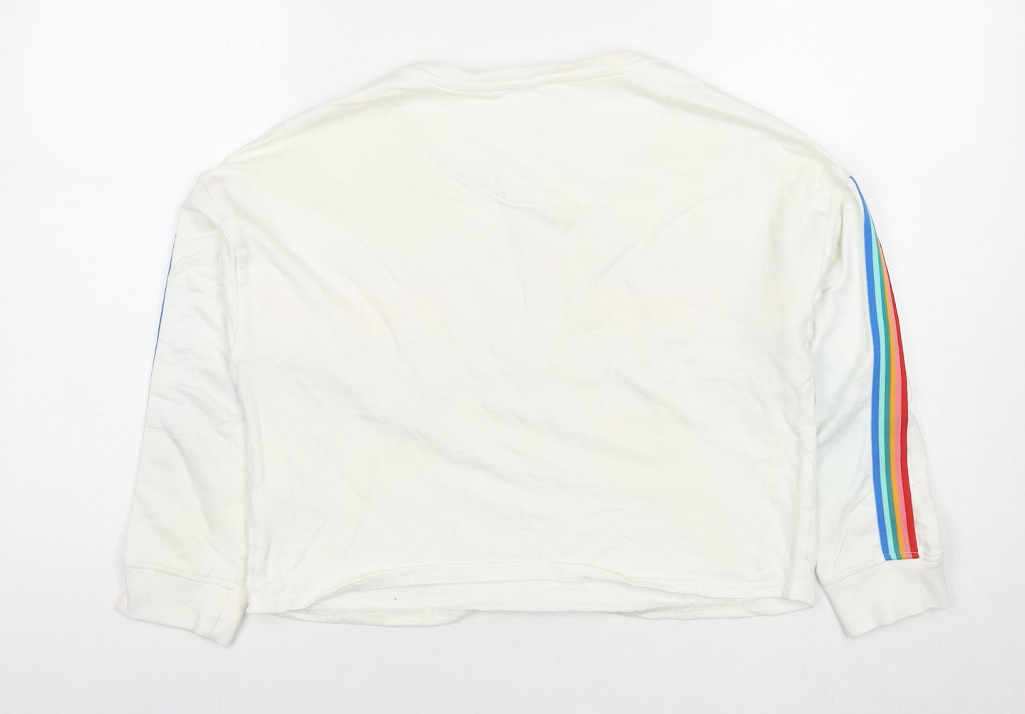 PlayStation Girls White Striped Cotton Pullover Sweatshirt Size 13 Years Pullover - Logo
