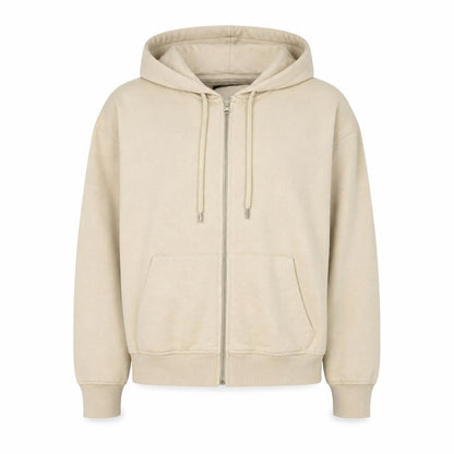 Womens UK Size S Boohoo Beige Full Zip Hoodie