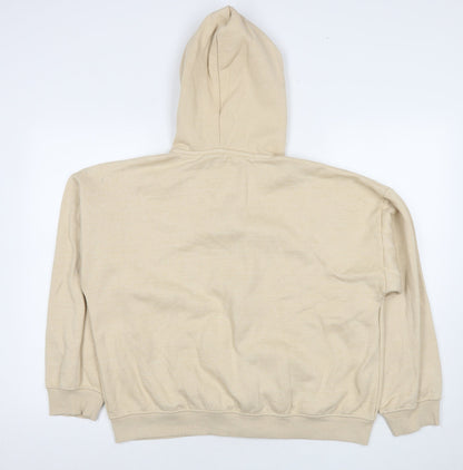 Boohoo Womens Beige Polyester Full Zip Hoodie Size S Zip
