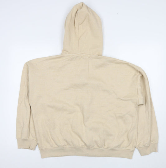 Boohoo Womens Beige Polyester Full Zip Hoodie Size S Zip