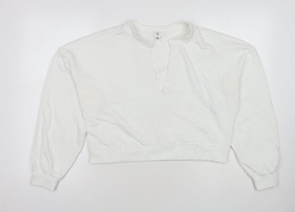 Additional front view of Missguided women’s white polyester pullover sweatshirt, size UK 6, pullover