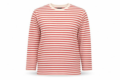 Zara Womens Red Striped Cotton Pullover Sweatshirt Size L Pullover