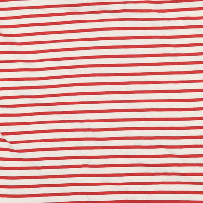 Zara Womens Red Striped Cotton Pullover Sweatshirt Size L Pullover