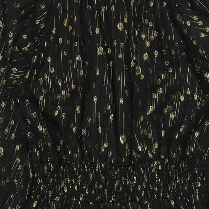 Kling Womens Black Polyester A-Line Size L Mock Neck Zip - Gold Detail