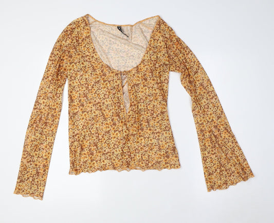 Womens UK Size M Motel Brown Basic Button-Up