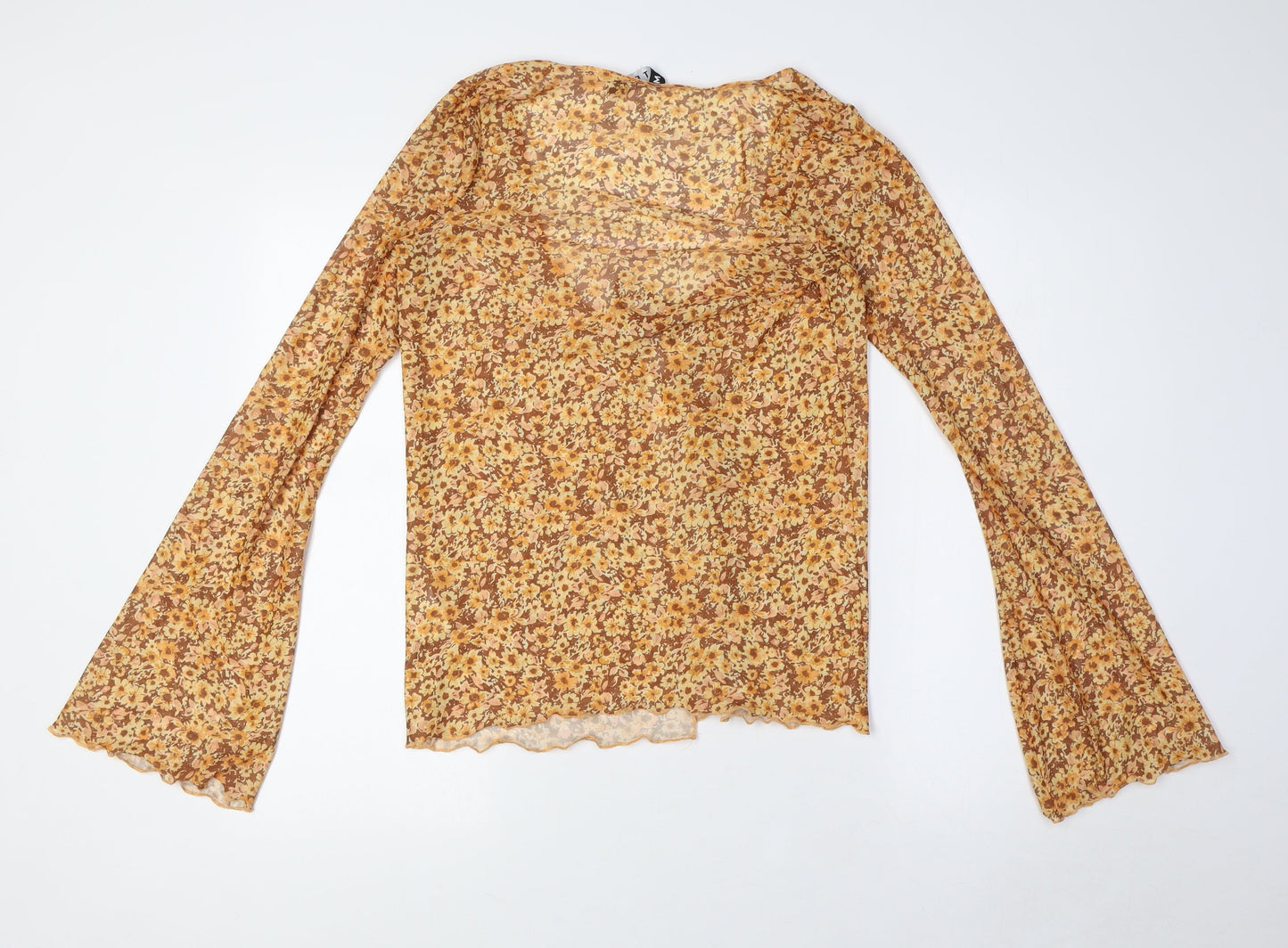 Womens UK Size M Motel Brown Basic Button-Up
