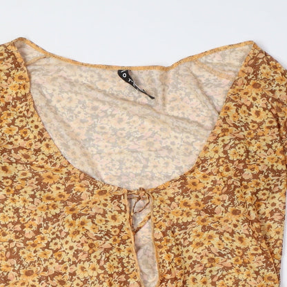 Womens UK Size M Motel Brown Basic Button-Up