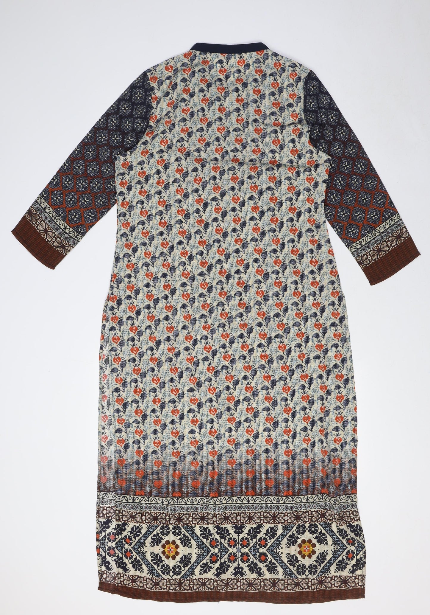 FusionBeats Womens Multicoloured Polyester Tunic Blouse Size S Round Neck