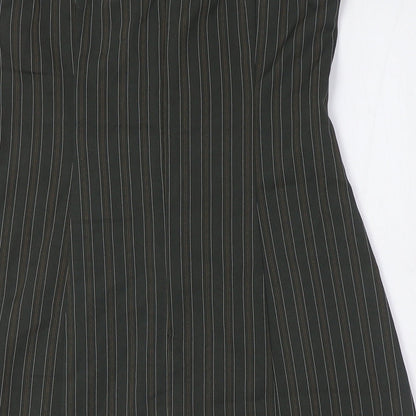 Motel Womens Brown Striped Polyester A-Line Size S Off the Shoulder Zip - High Empire