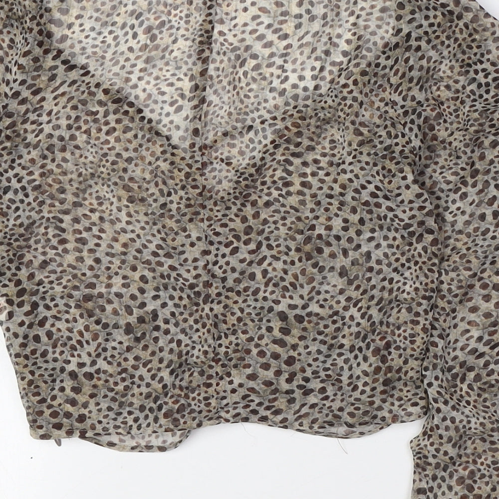 Womens UK Size XS Zara Beige Basic Blouse