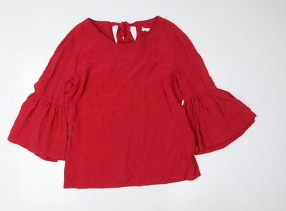 Womens UK Size 12 Finery Red Basic Blouse