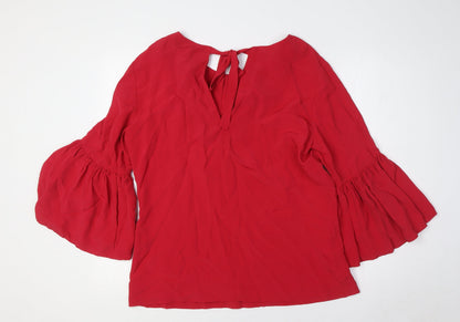 Womens UK Size 12 Finery Red Basic Blouse