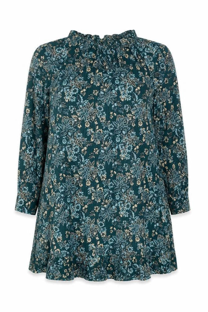 NEXT Womens Green Polyester A-Line Size 20 Round Neck - Ruffled Collar