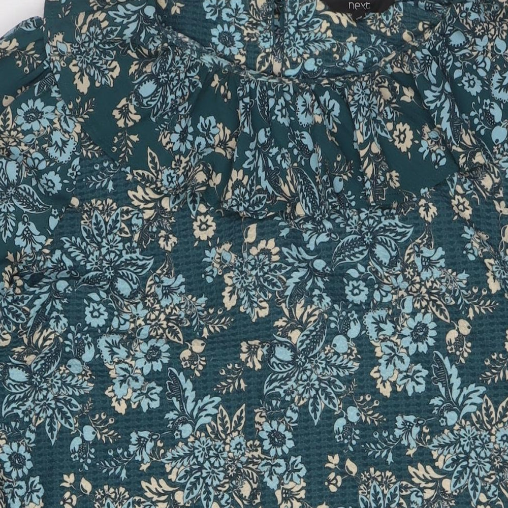 NEXT Womens Green Polyester A-Line Size 20 Round Neck - Ruffled Collar