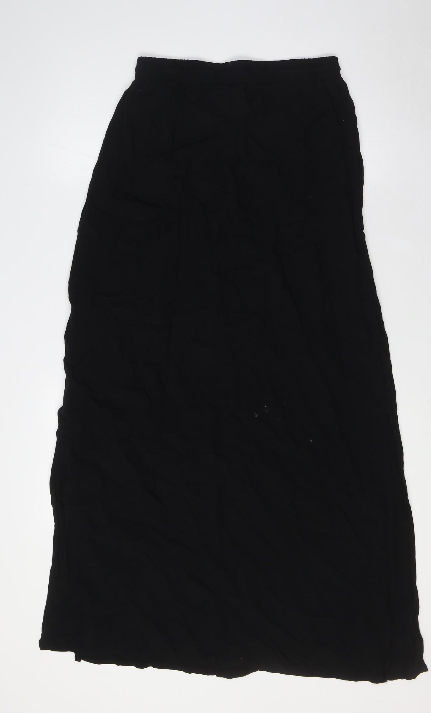 New Look Womens Black Viscose A-Line Skirt Size 8 Tie - Elasticated Waist