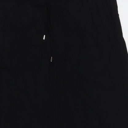 New Look Womens Black Viscose A-Line Skirt Size 8 Tie - Elasticated Waist