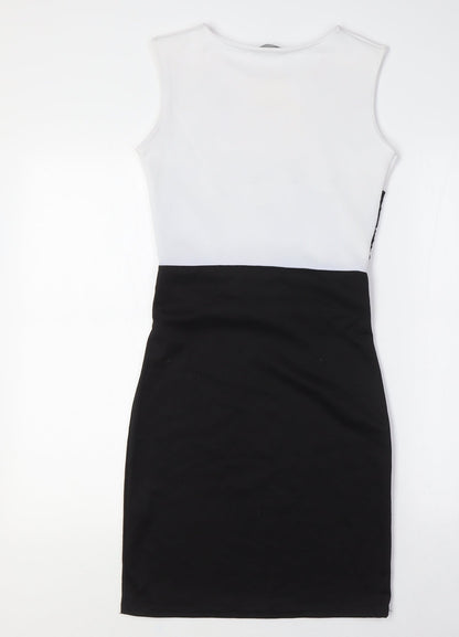 Glamour Babe Womens Black Polyester Pencil Dress Size 8 Round Neck - Lace Waist