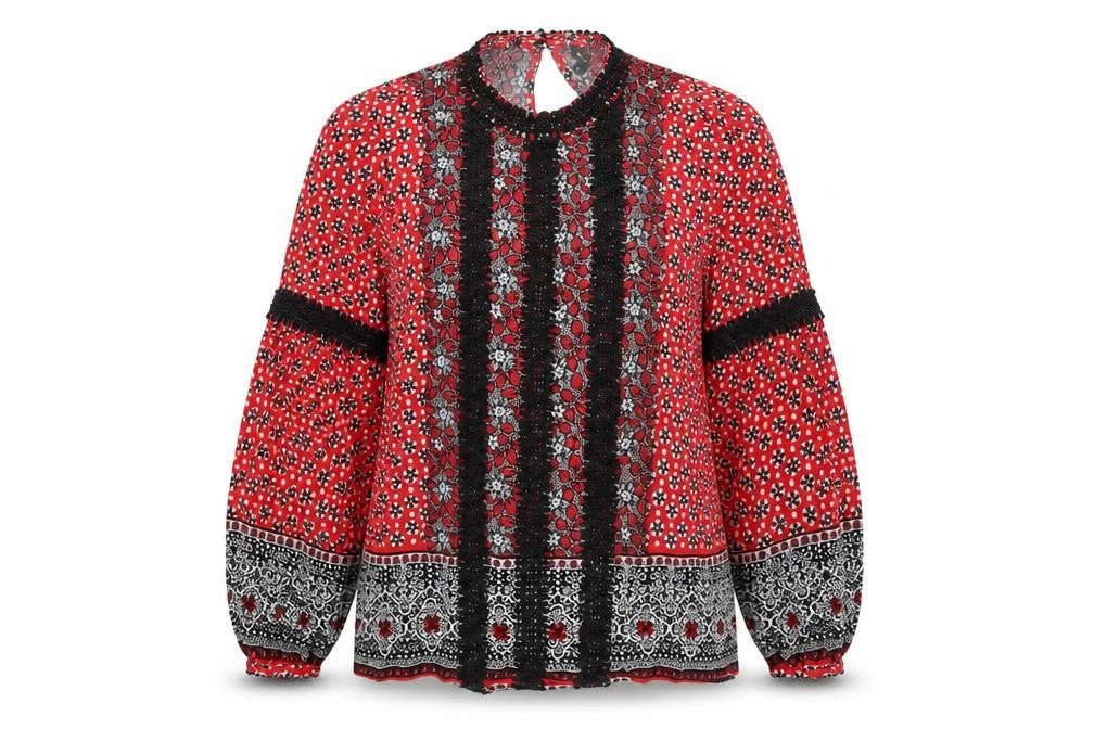 Womens UK Size 12 River Island Red Basic Button-Up