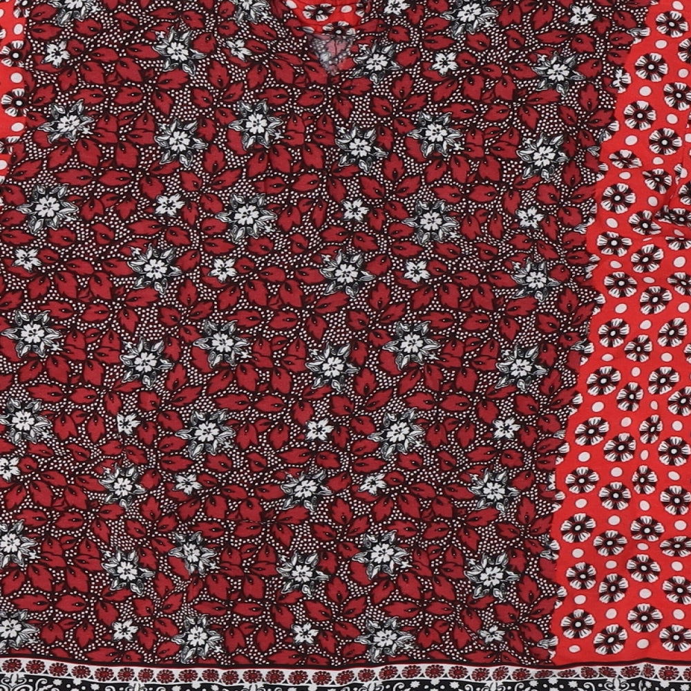 Womens UK Size 12 River Island Red Basic Button-Up