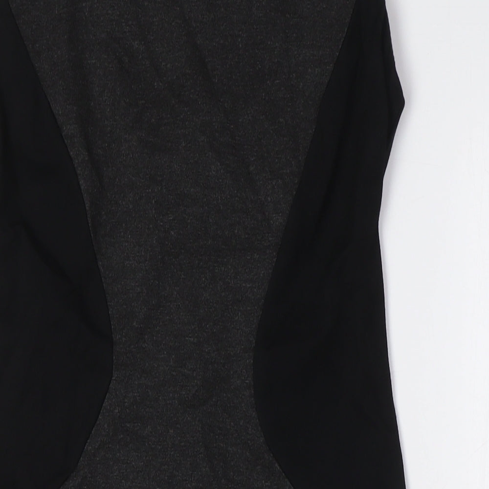 Jacob Womens Black Rayon Bodycon Size S Boat Neck Zip