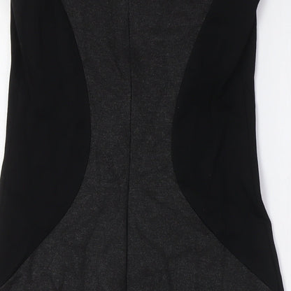 Jacob Womens Black Rayon Bodycon Size S Boat Neck Zip