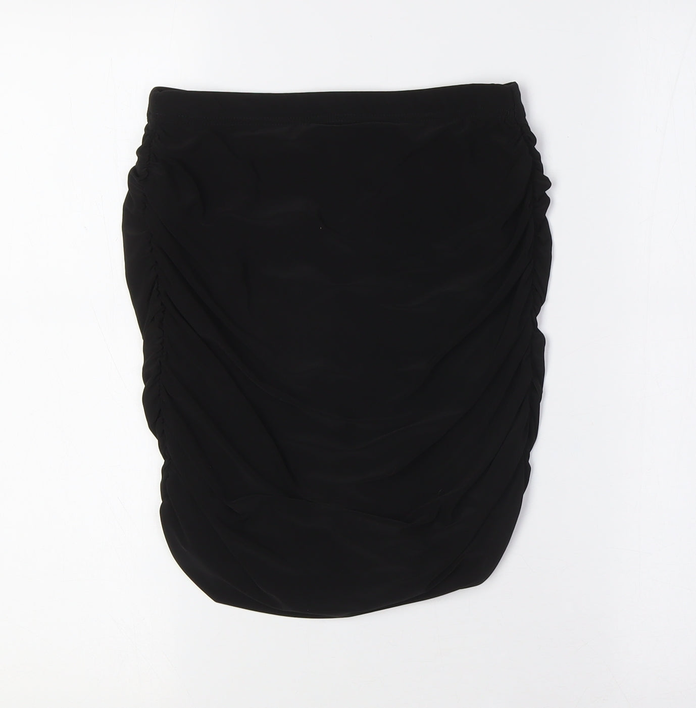 PRETTYLITTLETHING Womens Black Polyester A-Line Skirt Size 8