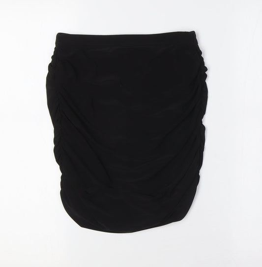 PRETTYLITTLETHING Womens Black Polyester A-Line Skirt Size 8