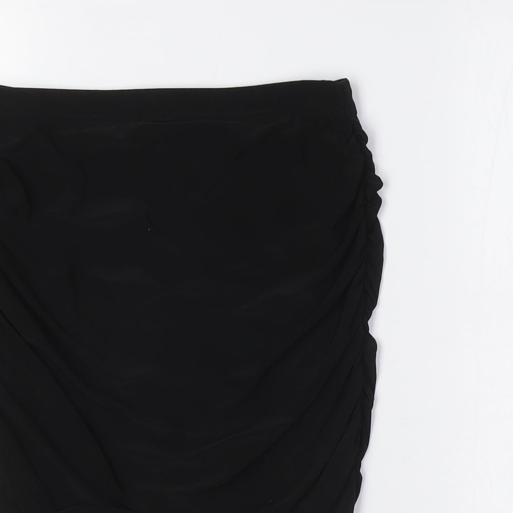 PRETTYLITTLETHING Womens Black Polyester A-Line Skirt Size 8