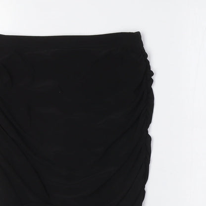 PRETTYLITTLETHING Womens Black Polyester A-Line Skirt Size 8