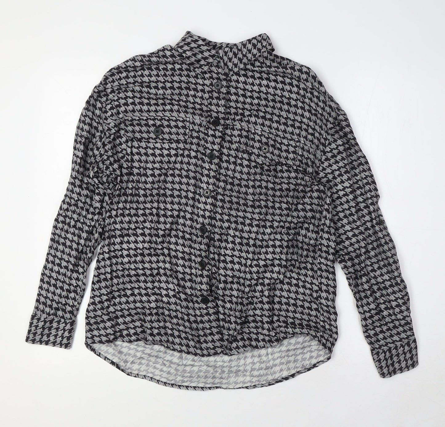 Womens UK Size 6 NEXT Black Basic Button-Up